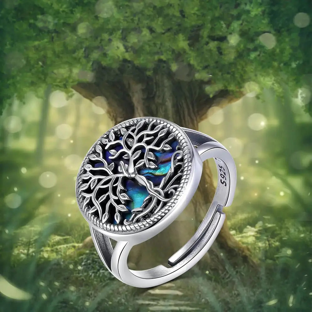 Wikinger Ring Silber mit Lebensbaum Symbol