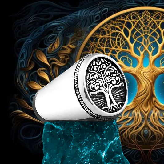 Wikinger Ring mit Baum Symbole