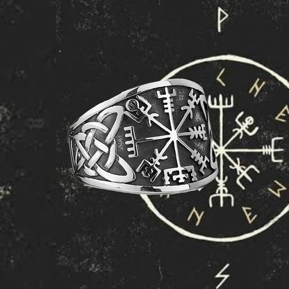 Wikinger Ring mit Vegvisir Rune