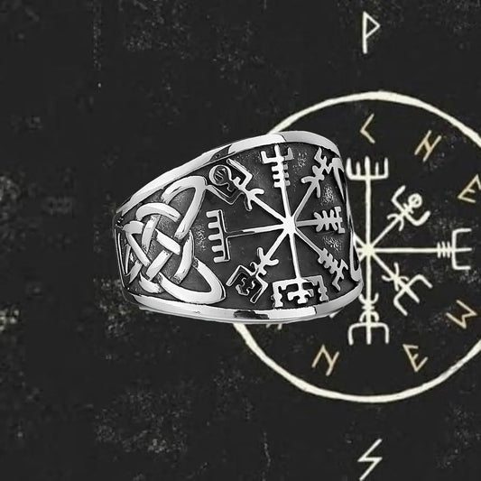 Wikinger Ring mit Vegvisir Rune