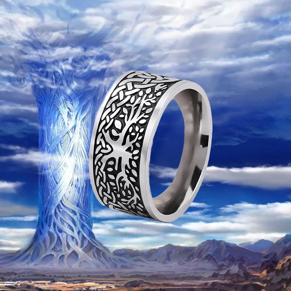 Wikinger Ring mit Yggdrasil Baum