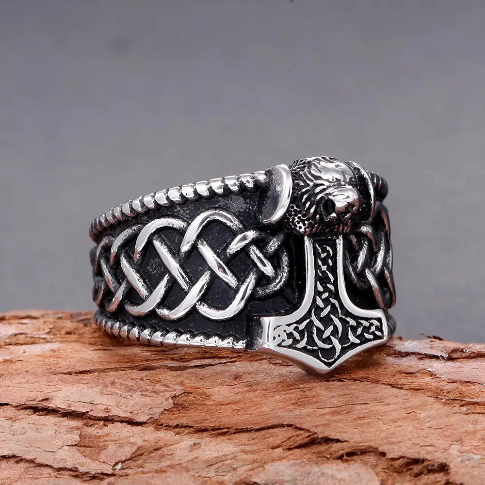 Wikinger Ringe mit Hammer Mjolnir