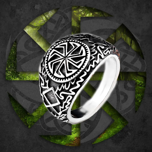 Wikinger Ringe mit Kolovrat Symbol