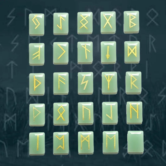 Wikinger Runen aus Grüne Jade