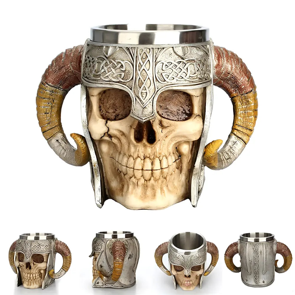 Wikinger Tasse mit Skull