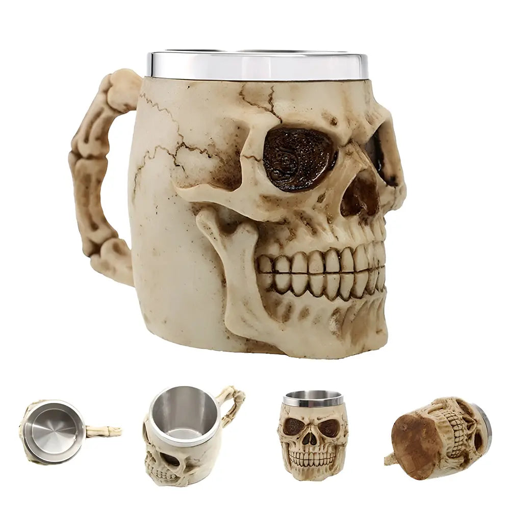 Wikinger Tasse mit Skulls