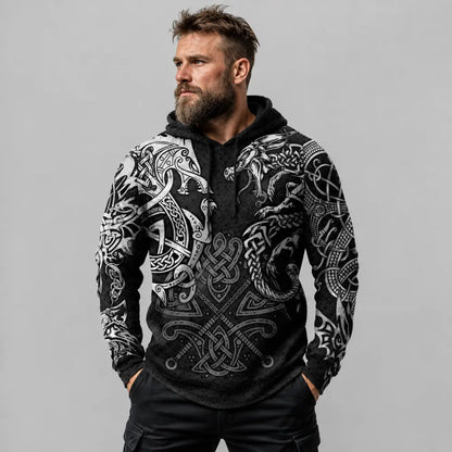 ikinger hoodie fenrir jormungandr mann grauer hintergrund