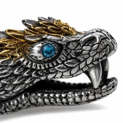jormungandr armband makro gravur drache blaues auge