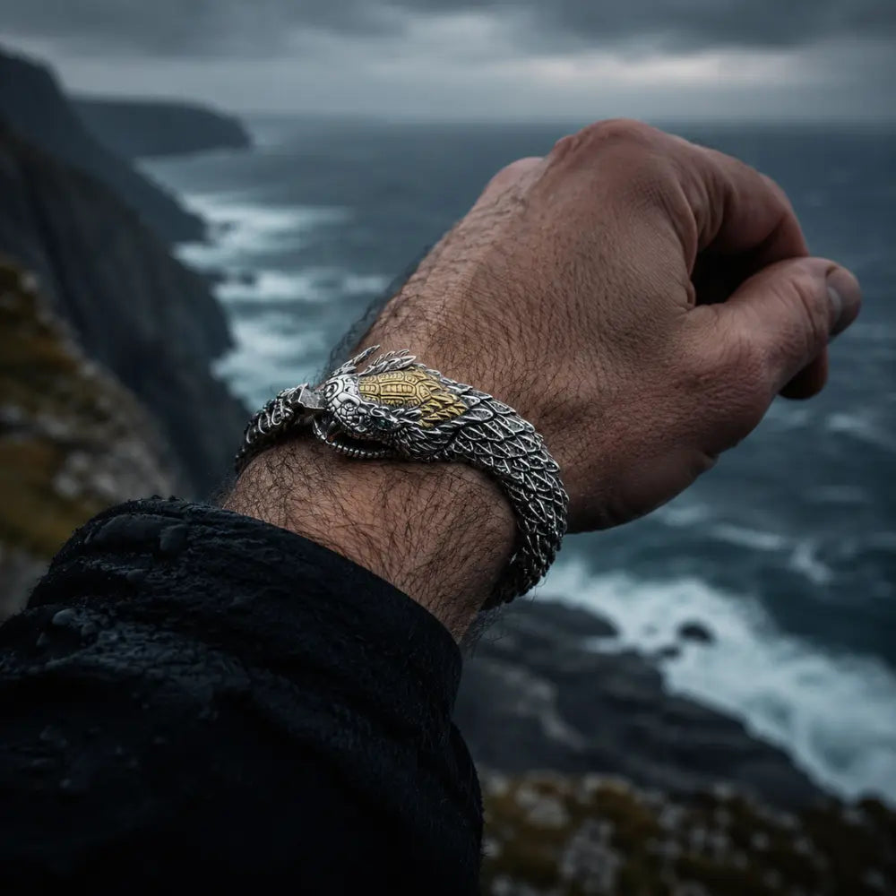 jormungandr armband silber herrengetragen nordischer dekor 
