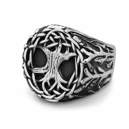 weltenbaum ring herren edelstahl produktbild weisser hintergrund