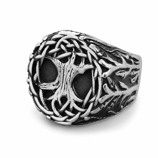 weltenbaum ring herren edelstahl produktbild weisser hintergrund