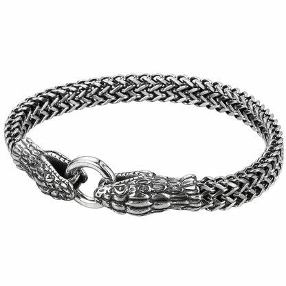 wikinger armband drachen edelstahl silber weiss