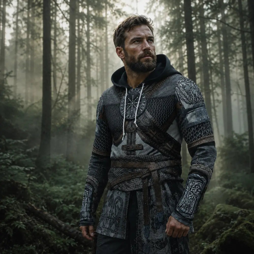 wikinger armor hoodie nebelwald skandinavisch mann