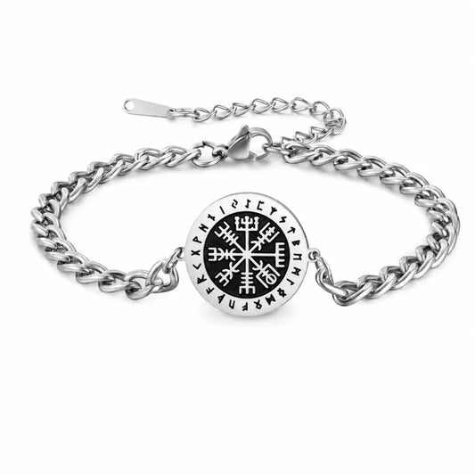 wikinger armreif vegvisir edelstahl produktbild weisser hintergrund