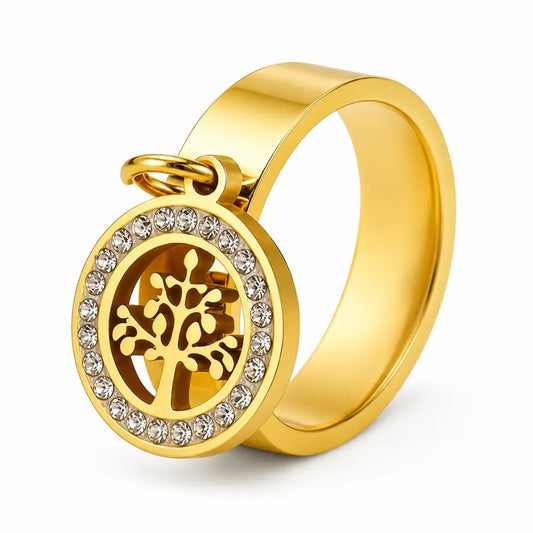 wikinger baum des lebens ring gold edelstahl weiss