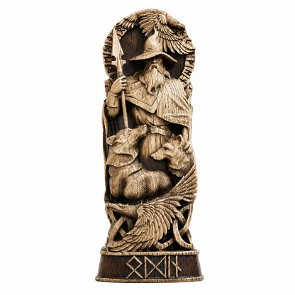 wikinger figur odin allvater harz skulptur weiss