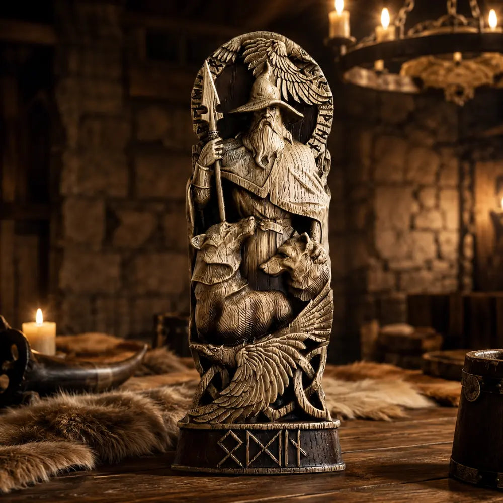 wikinger-figur odin dekoration mead hall kerzen 