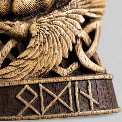 wikinger figur odin runengravur holzoptik detail