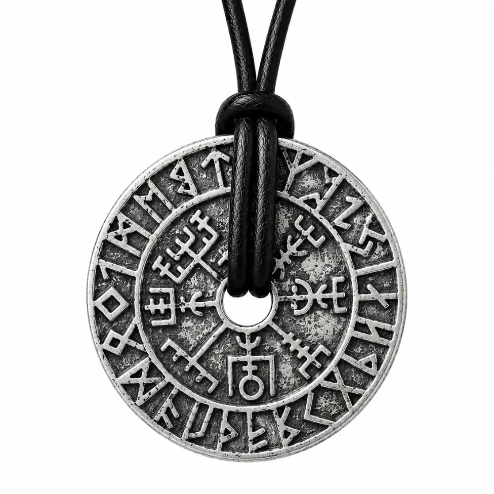 wikinger halskette vegvisir runen weisser hintergrund produktfoto