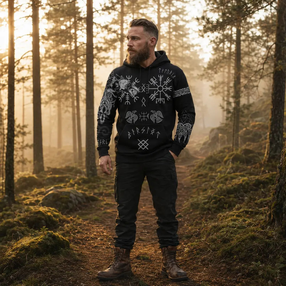 wikinger hoodie odin klippe nordisch sturmhimmel
