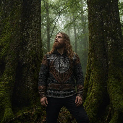 wikinger hoodie weltenbaum yggdrasil maenner nebelwald