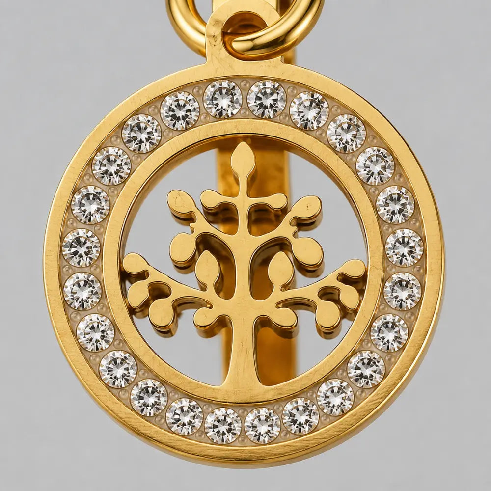 wikinger ring baum des lebens makro strass detail