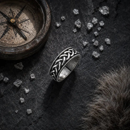 wikinger ring flatlay ardoise boussole wikinger deko