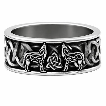 wikinger ring freki geri wolfe silber produktfoto weiss