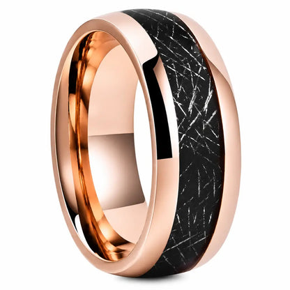 wikinger ring rosegold tungsten meteorit look weiss hintergrund