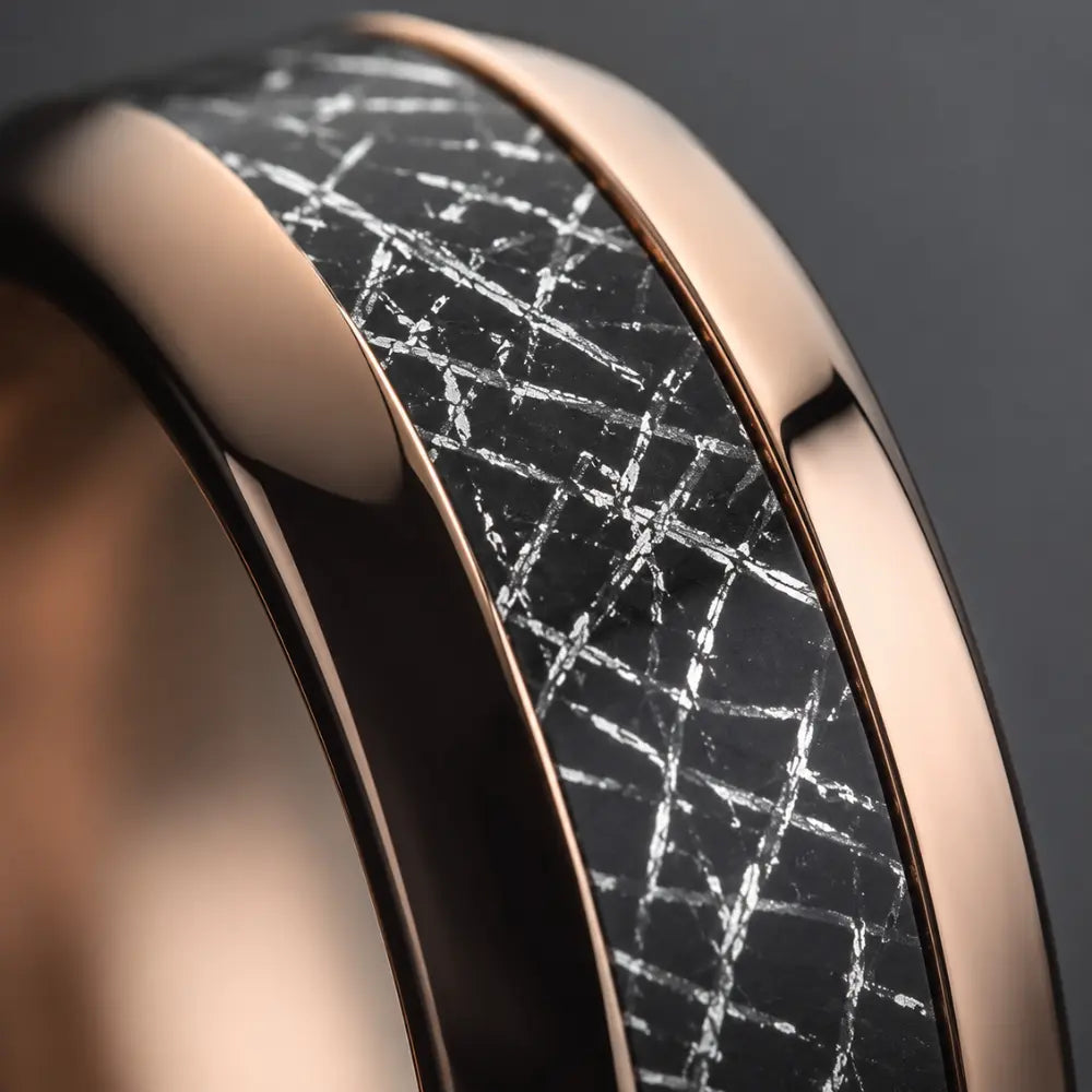 wikinger ring tungsten makro meteorit textur gravur detail