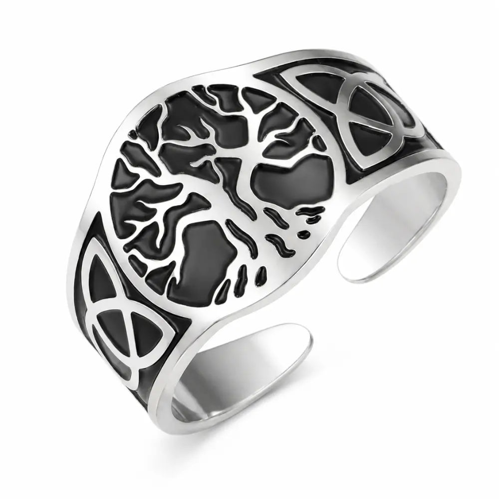 wikinger ring weltenbaum edelstahl produktfoto