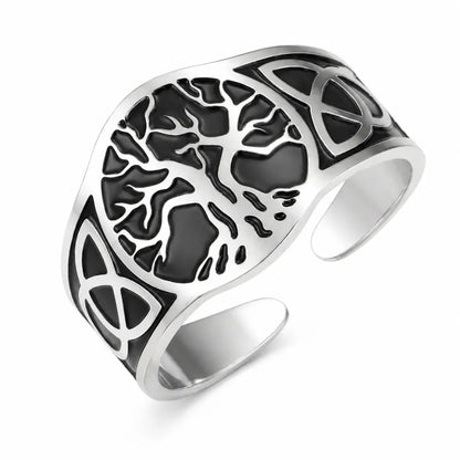 wikinger ring weltenbaum edelstahl produktfoto