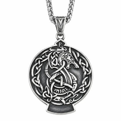 wolf kette anhaenger runen studio weiss