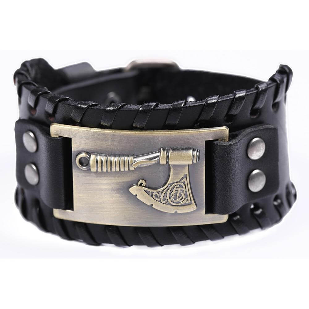 Armband geflochtene schwarze skandinavische Axt