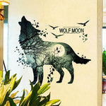Aufkleber Wikinger mit Wolf Mond