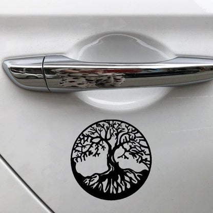 Aufkleber Wikinger mit Yggdrasil ash Tree