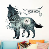 Aufkleber mit Wolf Mond