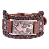 Großes braunes Lederarmband Fenrir