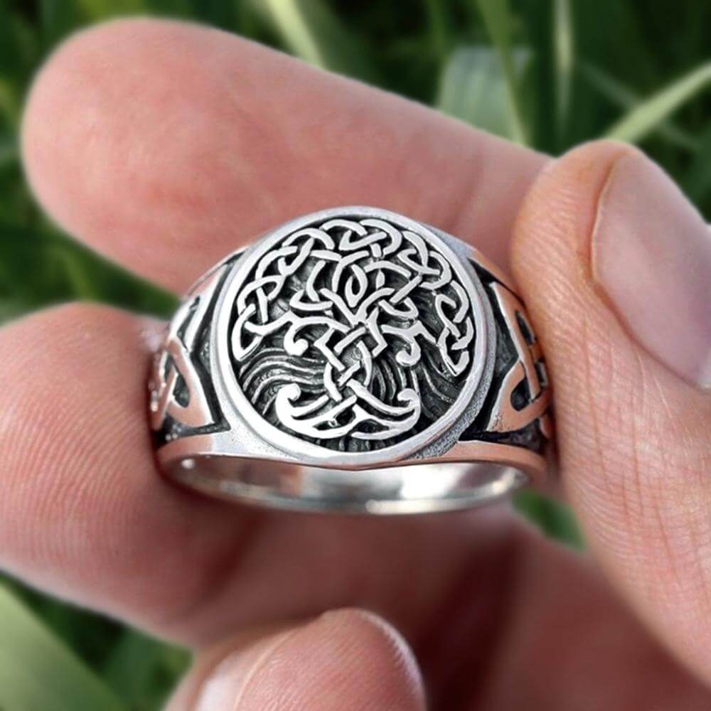 Kelten Ringe Silber mit Yggdrasil Symbol