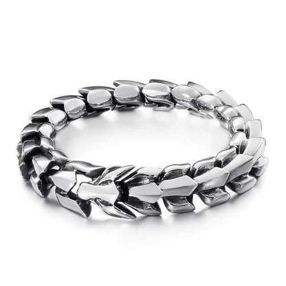 Kelten Stahl Armband mit Fenrir