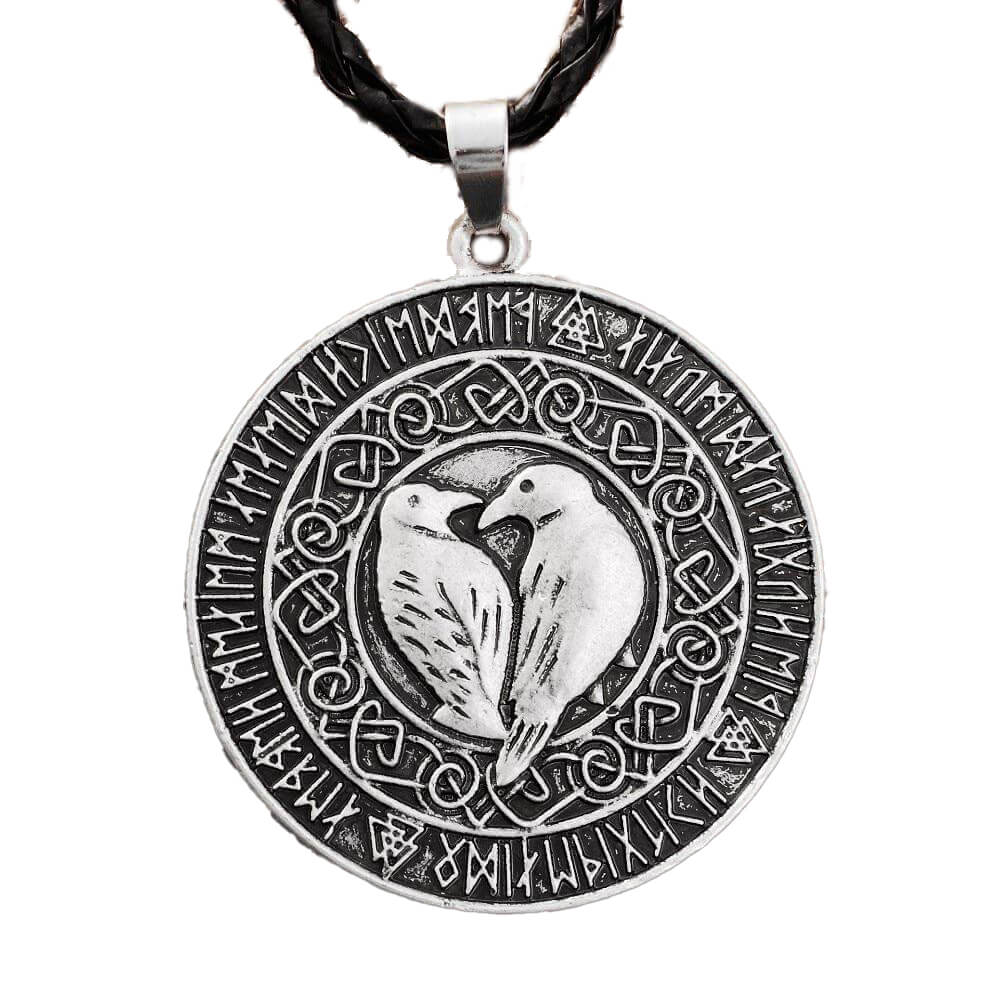 Keltische Halskette mit Huginn and Muninn
