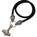 Keltische Halskette mit Mjolnir und Fenrir