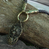 Keltische Halskette mit Wolf und Jormungandr