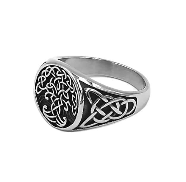Keltischer Ring mit Yggdrasil Symbol