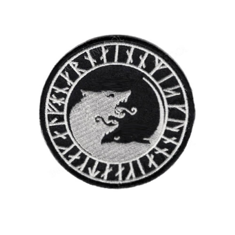 Weiß Wikinger Wappen mit Wölfe