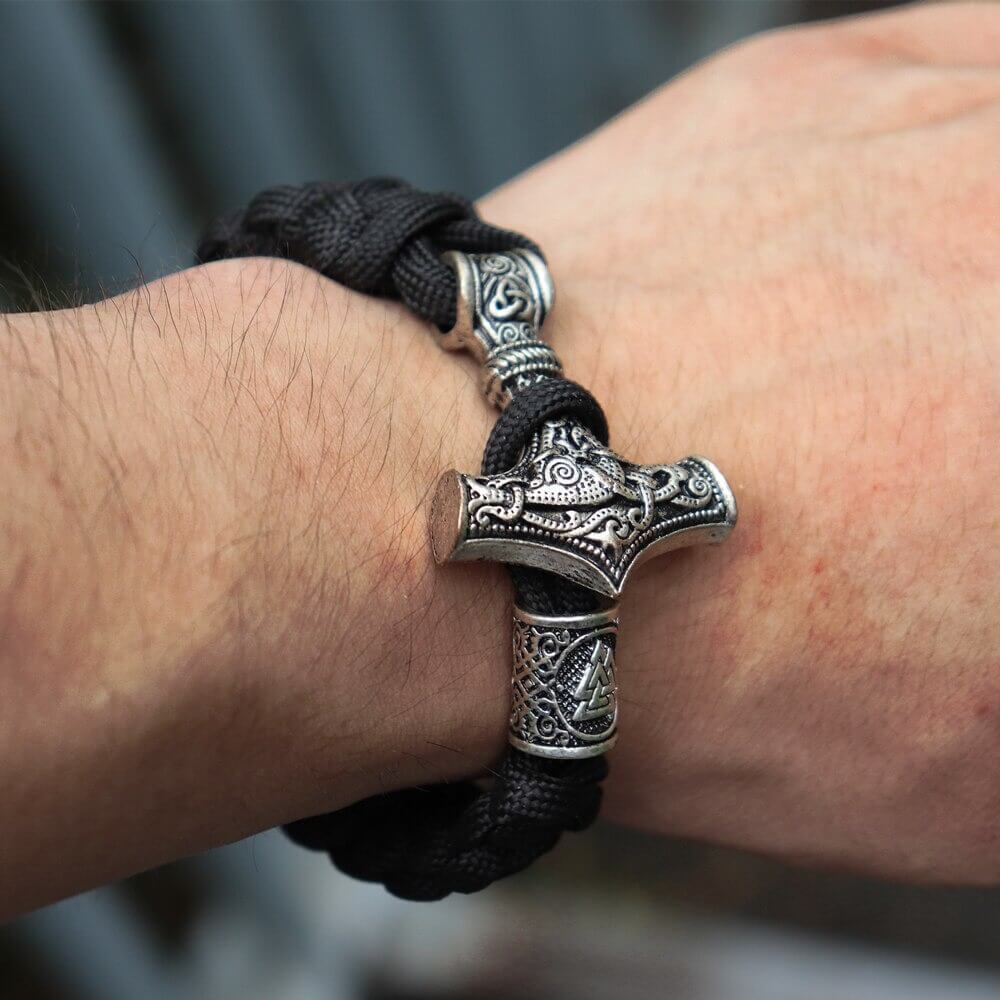 Wikinger Armband Männer mit Thor Hammer