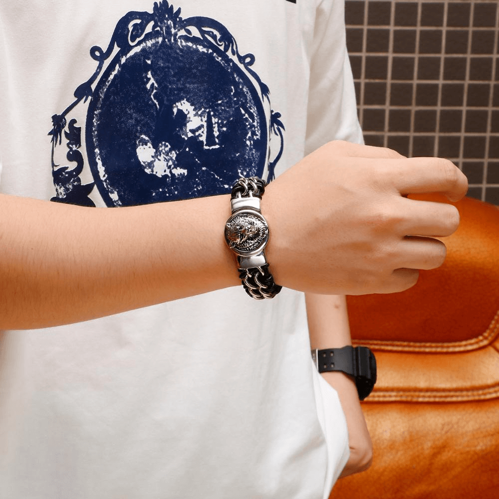 Wikinger Armband Männer mit Wolf Symbol
