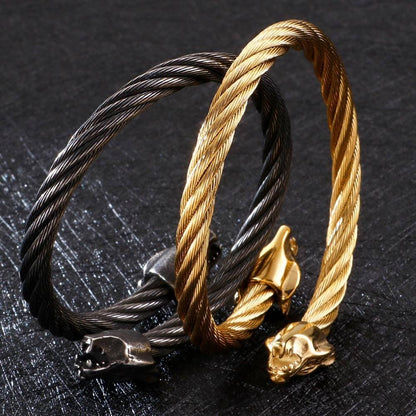 Wikinger Armband Silber mit Wolfsrudel