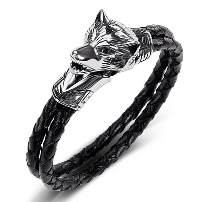 Wikinger Armreif mit Wolf Head