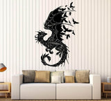 Wikinger Aufkleber mit Drache und Raven